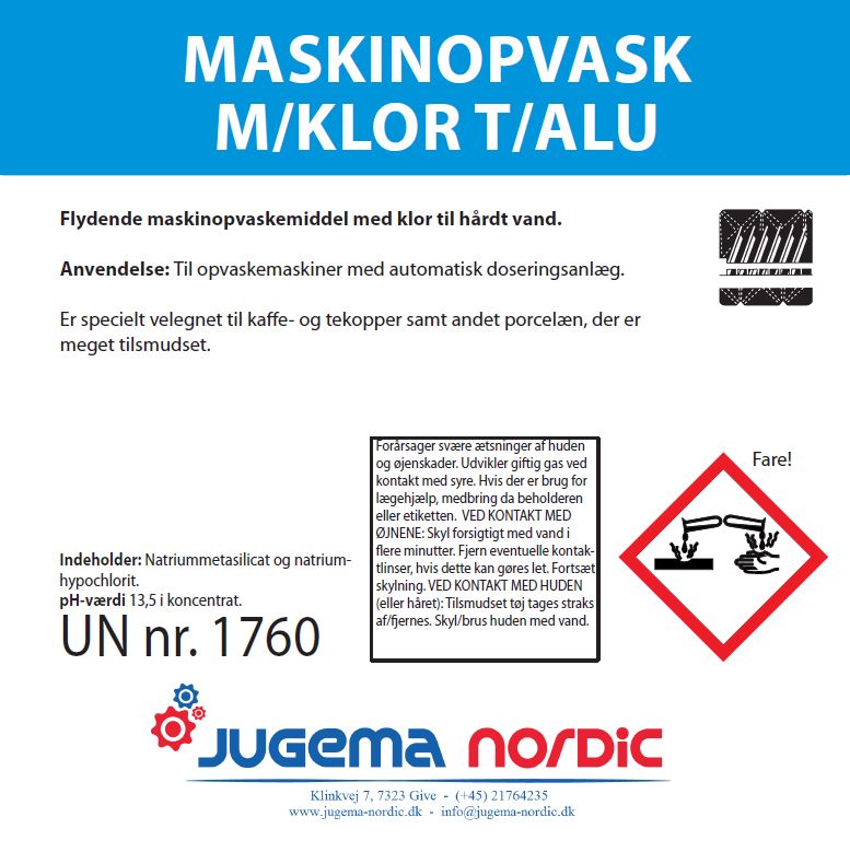 Maskinopvask m-klor t-alu